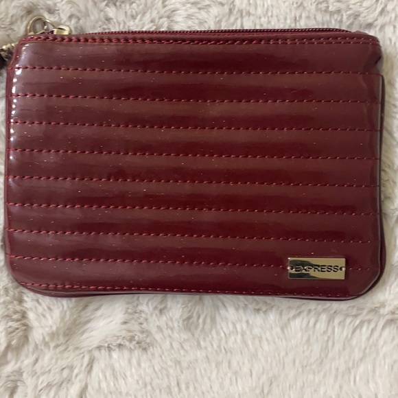 Express Maroon Sparkle Wristlet & Pink Card Holder - Picture 3 of 14